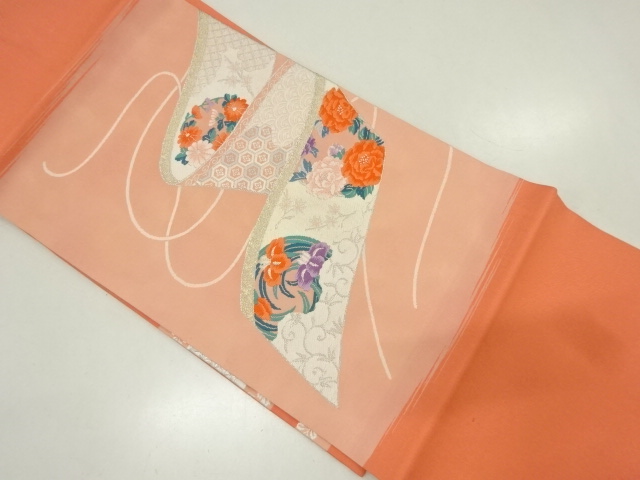 JAPANESE KIMONO / VINTAGE NAGOYA OBI / WOVEN FLOWER ROUNDEL